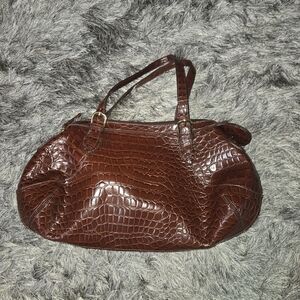 Vintage 90s Chocolate Croc Shoulder Bag By Tiannl